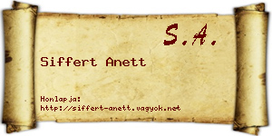 Siffert Anett névjegykártya