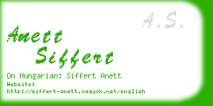 anett siffert business card